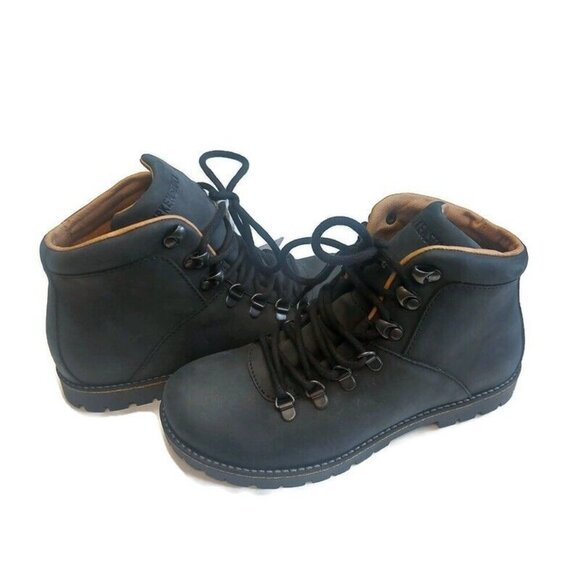 Birkenstock Jackson Nubuck Leather Laced Boots Womens Size 7-7.5 Black EU 38 - Picture 10 of 10